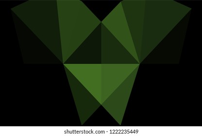 Dark Green vector hexagon mosaic template. Glitter abstract illustration with an elegant design. The textured pattern can be used for background.