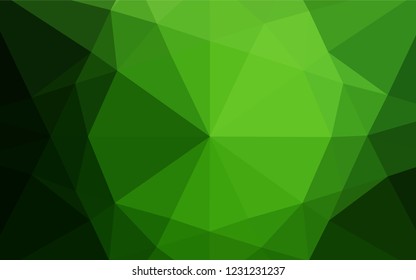 Dark Green vector hexagon mosaic cover. A completely new color illustration in a vague style. Triangular pattern for your business design.
