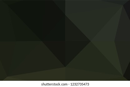Dark Green vector hexagon mosaic cover. Triangular geometric sample with gradient.  Brand new design for your business.
