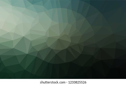 Dark Green vector hexagon mosaic texture. A sample with polygonal shapes. The template can be used as a background for cell phones.