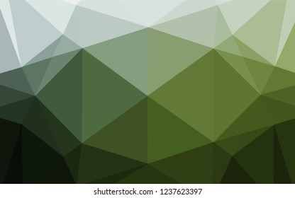 Dark Green vector hexagon mosaic cover. An elegant bright illustration with gradient. The template can be used as a background for cell phones.