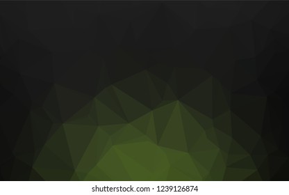 Dark Green vector hexagon mosaic template. Creative geometric illustration in Origami style with gradient. Triangular pattern for your business design.