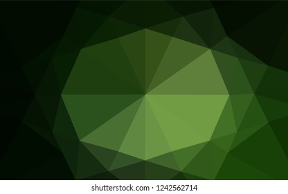 Dark Green vector hexagon mosaic texture. Geometric illustration in Origami style with gradient.  The completely new template can be used for your brand book.