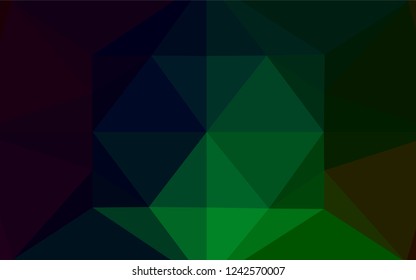 Dark Green vector hexagon mosaic cover. Shining colored illustration in a Brand new style. Triangular pattern for your business design.