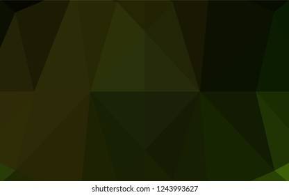 Dark Green vector hexagon mosaic cover. Creative geometric illustration in Origami style with gradient. A completely new template for your business design.