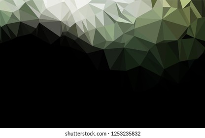 Dark Green vector hexagon mosaic cover. Shining illustration, which consist of triangles. A new texture for your design.