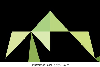 Dark Green vector hexagon mosaic template. Triangular geometric sample with gradient.  The textured pattern can be used for background.