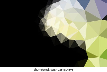 Dark Green vector hexagon mosaic template. Creative illustration in halftone style with gradient. The polygonal design can be used for your web site.