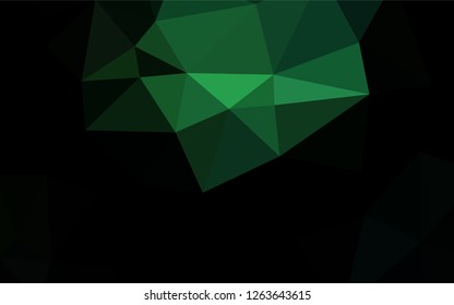 Dark Green vector hexagon mosaic template. Shining illustration, which consist of triangles. Brand new style for your business design.