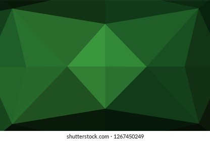 Dark Green vector hexagon mosaic cover. A completely new color illustration in a vague style. The polygonal design can be used for your web site.