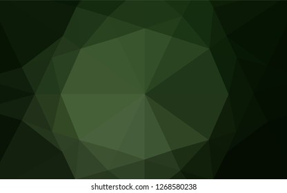 Dark Green vector hexagon mosaic template. A completely new color illustration in a vague style. The elegant pattern can be used as part of a brand book.