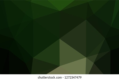 Dark Green vector hexagon mosaic cover. An elegant bright illustration with gradient. The template can be used as a background for cell phones.