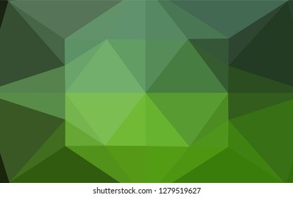 Dark Green vector hexagon mosaic texture. Shining illustration, which consist of triangles. Brand new design for your business.