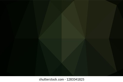 Dark Green vector hexagon mosaic cover. Triangular geometric sample with gradient.  The template can be used as a background for cell phones.