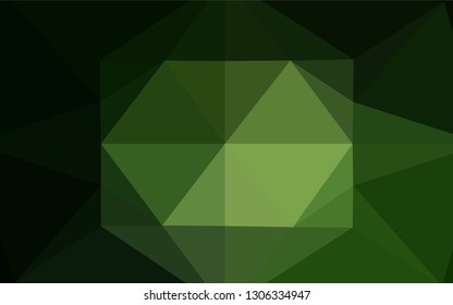 Dark Green vector hexagon mosaic cover. Brand new colored illustration in blurry style with gradient. A completely new design for your business.