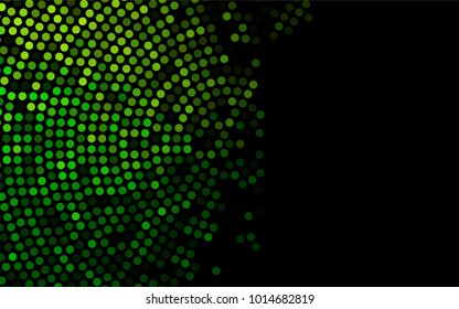 Dark Green vector illustration which consist of circles. Dotted gradient design for your business. Creative geometric background in halftone style with colored spots.