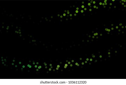 Dark Green vector illustration which consist of circles. Dotted gradient design for your business. Creative geometric background in halftone style with colored spots.