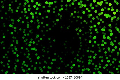 Dark Green vector illustration which consist of circles. Dotted gradient design for your business. Creative geometric background in halftone style with colored spots.