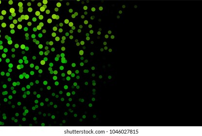 Dark Green vector illustration which consist of circles. Dotted gradient design for your business. Creative geometric background in halftone style with colored spots.