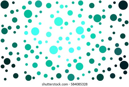 Dark Green vector illustration which consist of circles. Dotted gradient design for your business. Creative geometric background in halftone style with colored spots.