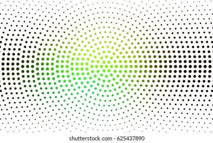 Dark Green vector illustration which consist of circles. Dotted gradient design for your business. Creative geometric background in halftone style with colored spots.