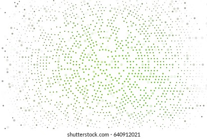 Dark Green vector illustration which consist of circles. Dotted gradient design for your business. Creative geometric background in halftone style with colored spots.