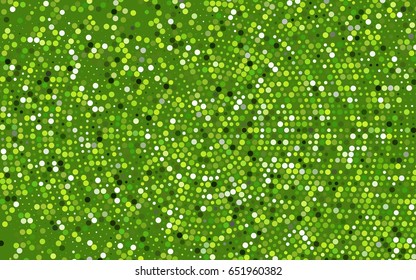 Dark Green vector illustration which consist of circles. Dotted gradient design for your business. Creative geometric background in halftone style with colored spots.