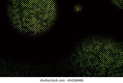 Dark Green vector illustration which consist of circles. Dotted gradient design for your business. Creative geometric background in halftone style with colored spots.