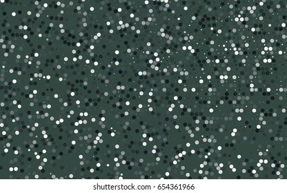 Dark Green vector illustration which consist of circles. Dotted gradient design for your business. Creative geometric background in halftone style with colored spots.