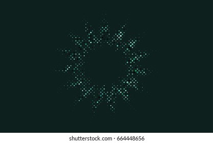 Dark Green vector illustration which consist of circles. Dotted gradient design for your business. Creative geometric background in halftone style with colored spots.