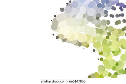 Dark Green vector illustration which consist of circles. Dotted gradient design for your business. Creative geometric background in halftone style with colored spots.