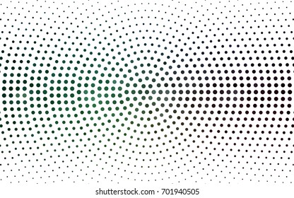 Dark Green vector illustration which consist of circles. Dotted gradient design for your business. Creative geometric background in halftone style with colored spots.