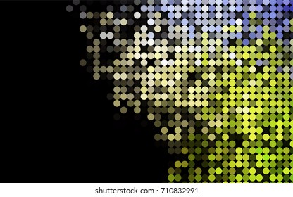 Dark Green vector illustration which consist of circles. Dotted gradient design for your business. Creative geometric background in halftone style with colored spots.