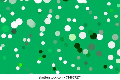 Dark Green vector illustration which consist of circles. Dotted gradient design for your business. Creative geometric background in halftone style with colored spots.