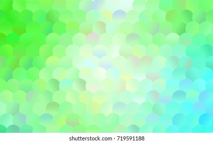 Dark Green vector illustration which consist of circles. Dotted gradient design for your business. Creative geometric background in halftone style with colored spots.