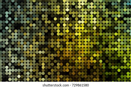 Dark Green vector illustration which consist of circles. Dotted gradient design for your business. Creative geometric background in halftone style with colored spots.