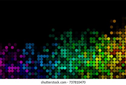 Dark Green vector illustration which consist of circles. Dotted gradient design for your business. Creative geometric background in halftone style with colored spots.