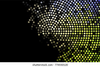 Dark Green vector illustration which consist of circles. Dotted gradient design for your business. Creative geometric background in halftone style with colored spots.