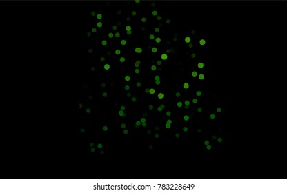 Dark Green vector illustration which consist of circles. Dotted gradient design for your business. Creative geometric background in halftone style with colored spots.
