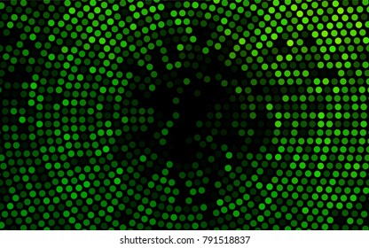 Dark Green vector illustration which consist of circles. Dotted gradient design for your business. Creative geometric background in halftone style with colored spots.