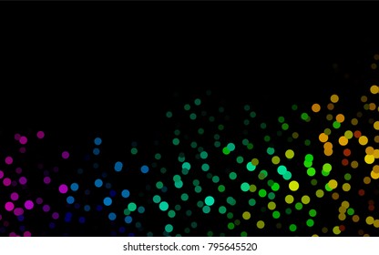 Dark Green vector illustration which consist of circles. Dotted gradient design for your business. Creative geometric background in halftone style with colored spots.