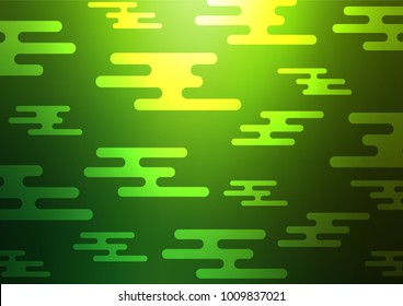 Dark Green vector indian curved texture. Modern geometrical abstract illustration with doodles. A completely new design for your business.