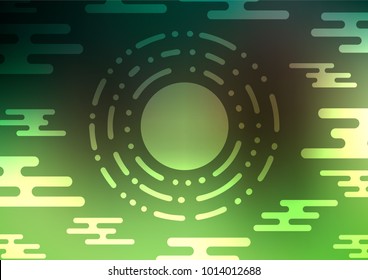 Dark Green vector indian curved background. Sketchy hand drawn doodles on blurred background. The template can be used as a background for cell phones.