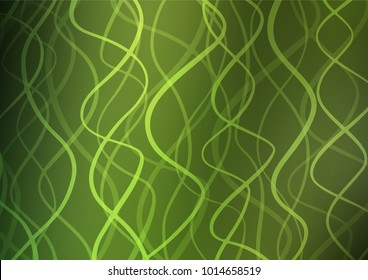 Dark Green vector indian curved pattern. Decorative shining illustration with doodles on abstract template. Brand-new design for your business.
