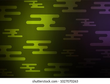 Dark Green vector indian curved texture. Colorful abstract illustration with lines in Asian style. A completely new design for your business.