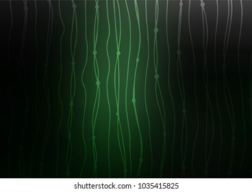 Dark Green vector indian curved texture. Colorful illustration in abstract style with doodles. The pattern can be used for heads of websites and designs.