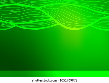 Dark Green vector indian curved pattern. Modern geometrical abstract illustration with doodles. The completely new template can be used for your brand book.