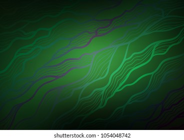 Dark Green vector indian curved template. A vague abstract illustration with doodles in Indian style. The template can be used as a background for cell phones.