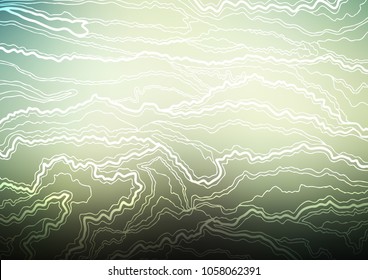 Dark Green vector indian curved template. Colorful abstract illustration with lines in Asian style. The textured pattern can be used for website.