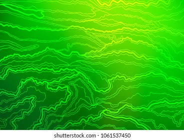 Dark Green vector indian curved background. Geometric doodle illustration in Origami style with gradient. The completely new template can be used for your brand book.
